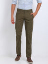 t-base men's Dark Green Solid Cotton Lycra Chino Pant