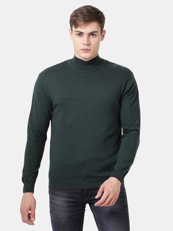 t-base Pine Full Sleeve Turtle Neck Solid Sweater
