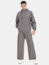 t-base Steel Grey Nylon Ribstop Solid Full Sleeve Waterproof Rainwear Jacket and Pant Set