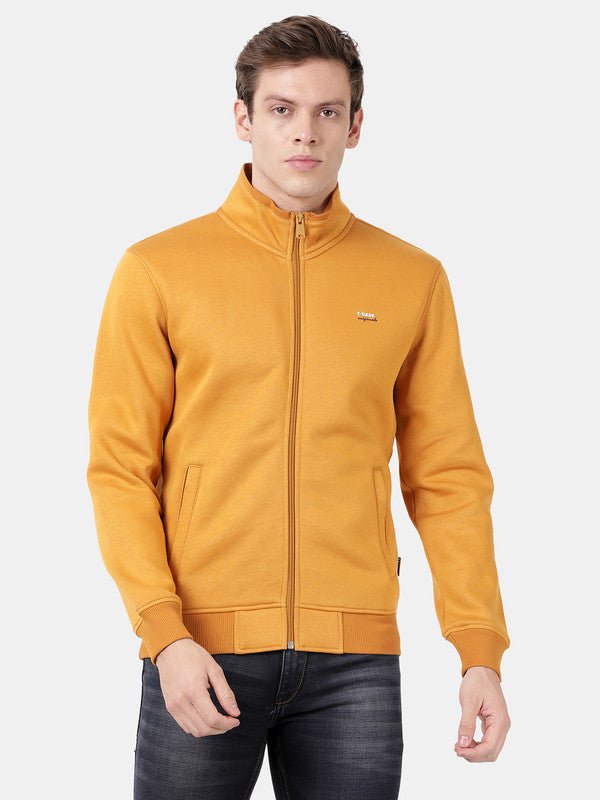 t-base Spruce Yellow Cotton Polyester Fleece Solid Sweatshirt