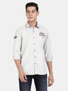 t-base Light Grey Full Sleeve Cotton Solid Casual Shirt