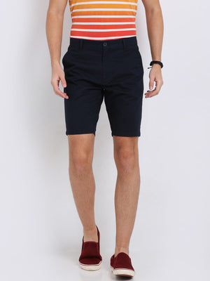t-base Men Insignia Navy Cotton Lycra Solid Basic Shorts