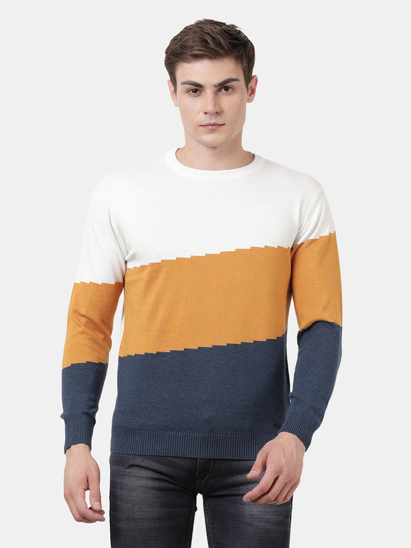 t-base Spruce Yellow Full Sleeve Crewneck Stylised Sweater
