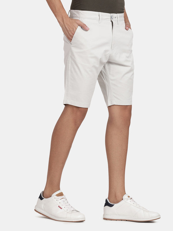 t-base Men Cement Cotton Stretch Solid Chino Shorts