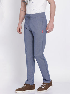 t-base men's Blue Solid Regular-Fit Pant