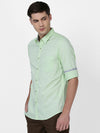  t-base Green Solid Cotton Casual Shirt 