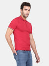 t-base Tango Red Cotton Nylon Polo Solid T-Shirt