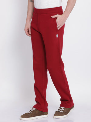 t-base men's Red Solid Regular-Fit Pant