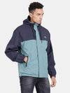 t-base Porcelain Nylon Ribstop Solid Full Sleeve Waterproof Reversible Rainwear Jacket