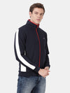t-base Navy Blazer Cotton Polyester Fleece Solid Sweatshirt