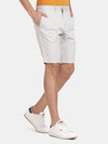 t-base Men Smoke Grey Cotton Stretch Solid Chino Shorts
