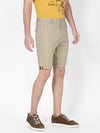 t-base Men Light Khaki Cotton Stretch Solid Chino Shorts