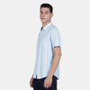 t-base Sky Blue Cotton Linen Solid Shirt