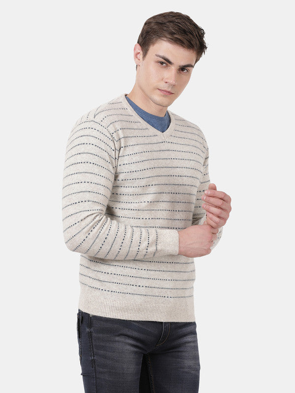 t-base Natural Full Sleeve Crewneck Stylised Sweater