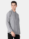 t-base Steel Grey Full Sleeve Cotton Solid Casual Shirt