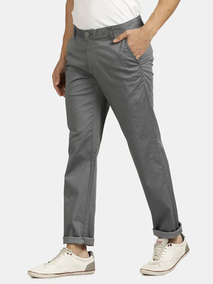 t-base Pewter Grey Cotton Elastane Chino Trouser
