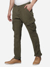Olive Cotton Solid Knitted Cargo Pant