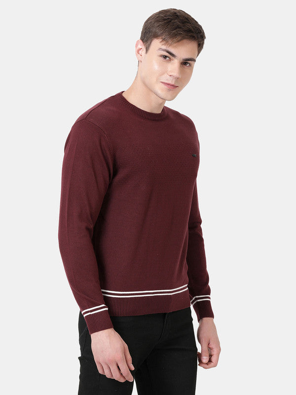 t-base Vineyard Full Sleeve Crewneck Stylised Sweater