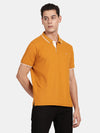 Orange Polo Neck Solid T-Shirt