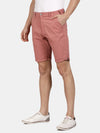 t-base Men Dusty Rose Cotton Dobby Stretch Printed Fold Up Chino Shorts
