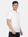 t-base White Cotton Linen Solid Shirt