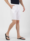 t-base White Cotton Solid Basic Shorts