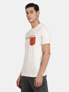 White Round Neck Solid T-Shirt