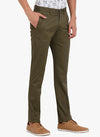 t-base men's Dark Green Solid Cotton Stretch Chino Pant