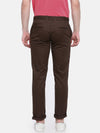 t-base men's Brown Solid Cotton Stretch Slim Tapered Chino Pant