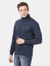 t-base Mood Indigo Melange Cotton Polyester Fleece Solid Sweatshirt
