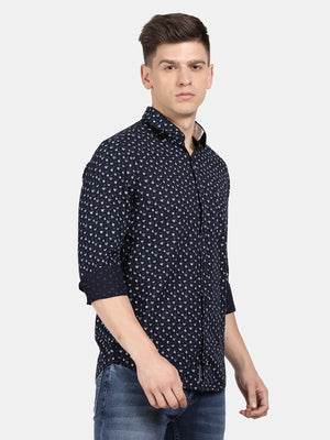 t-base Navy Cotton Twill Solid Shirt