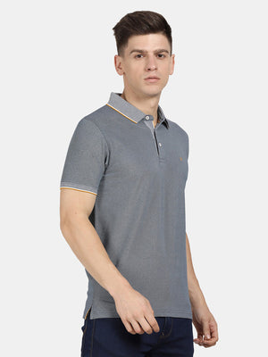 t-base Blue Opal Cotton Polyester Polo Solid T-Shirt