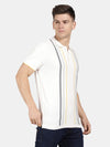 t-base Broken White Cotton Nylon Polo Stylised T-Shirt