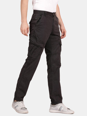 Black Graphite Cotton Rfd Solid Cargo Pant