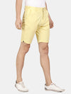 t-base Men Sunshine Yellow Cotton Dobby Stretch Solid Fold Up Chino Shorts