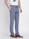 t-base men's Blue Solid Regular-Fit Pant