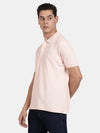 Pink Polo Neck Solid T-Shirt