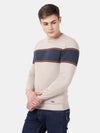 t-base Birch Melange Full Sleeve Crewneck Stylised Sweater