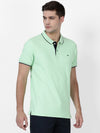 t-base men's Green Polo Neck Solid T-Shirt