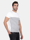Broken White Cotton Stretch Half Sleeve Striper T-Shirt