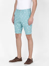 t-base Men Aqua Sea Cotton Stretch Printed Chino Shorts