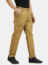 Brown Cotton Solid Cargo Pant
