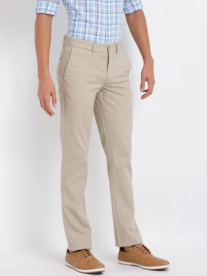 t-base men's Yellow Solid Cotton Chino Pant