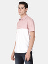 t-base Misty Rose Half Sleeve Cotton Linen Solid Casual Shirt