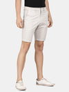 t-base Men Light Cement Cotton Stretch Printed Chino Shorts