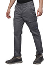 Iron Grey Cotton Solid Cargo Pant