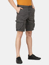 t-base Men Graphite Cotton RFD Solid Cargo Shorts