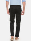 t-base men's Black Solid Cotton Stretch Slim Tapered Chino Pant