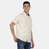 t-base Lemon Yellow Cotton Linen Solid Shirt