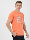 t-base men's Orange Round Neck Solid T-Shirt